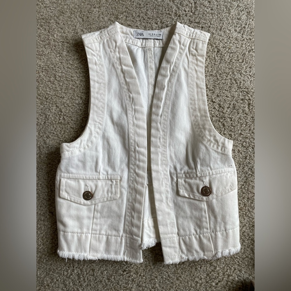 ZARA KIDS white sleeveless Jean vest